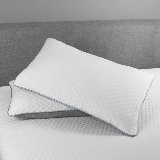 Comfort All Foam Pillow with Premium Zip Cover - Grey Piping