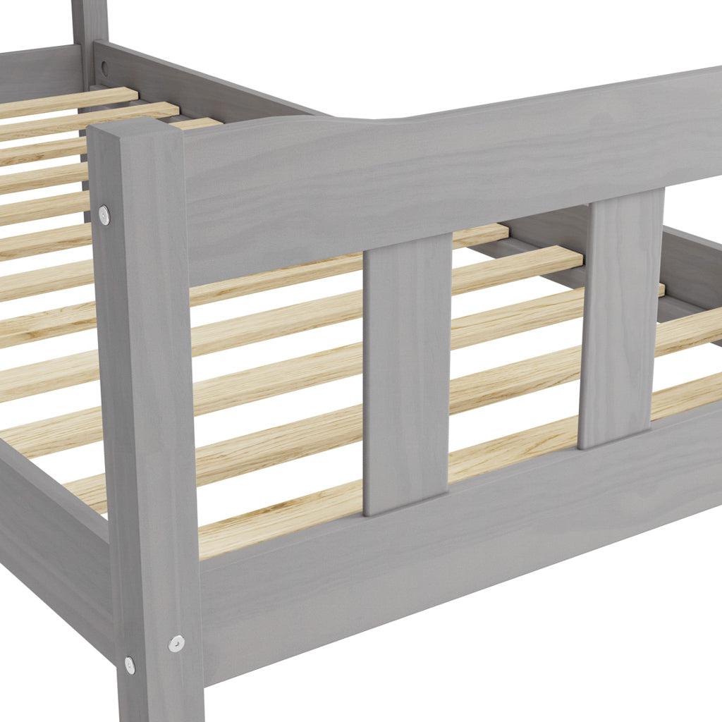 Elara Wooden Bed Grey