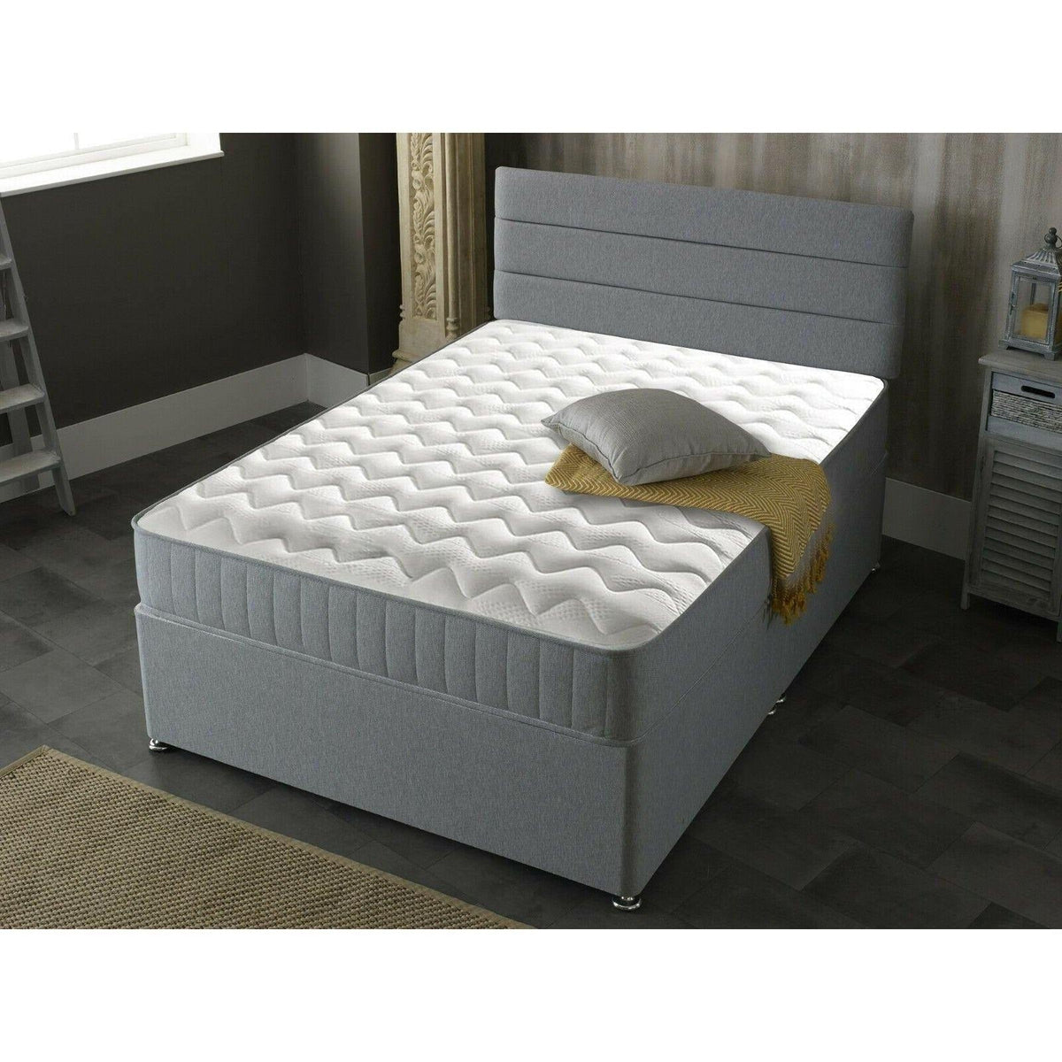 Castle Grey Quilted Memory Foam Sprung Mattress The Sleep People
