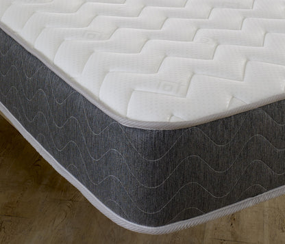 7" Grey Zig Zag Memory Foam Spring Mattress Medium Soft Comfort