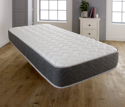 7" Grey Zig Zag Memory Foam Spring Mattress Medium Soft Comfort