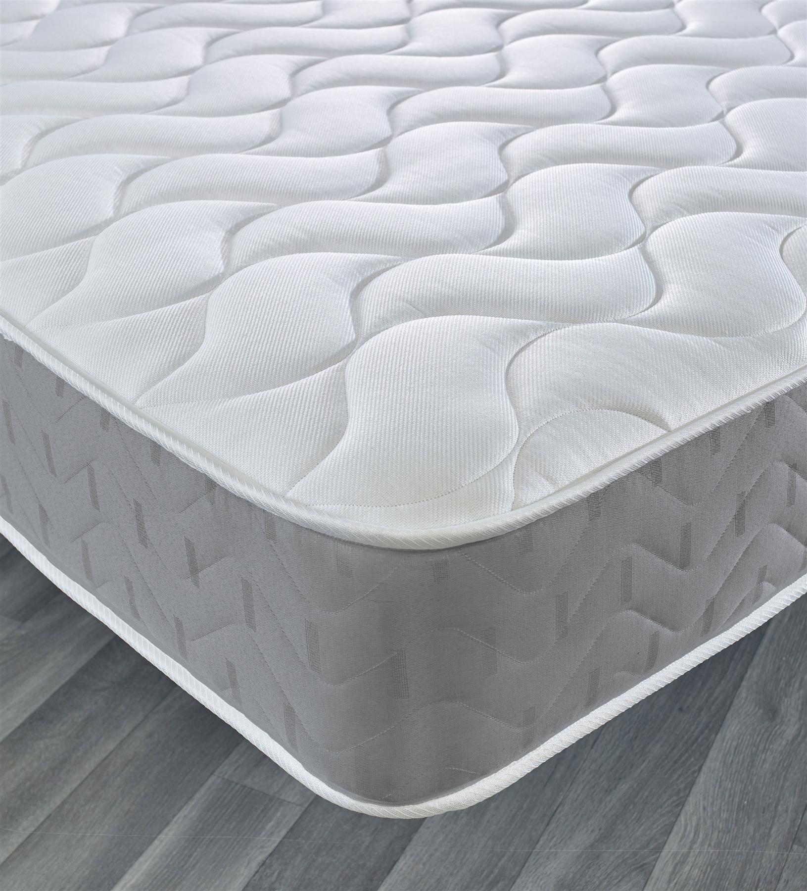 Starlight Beds Grey Memory Foam Hybrid Spung Open Coil Quilted Mattres